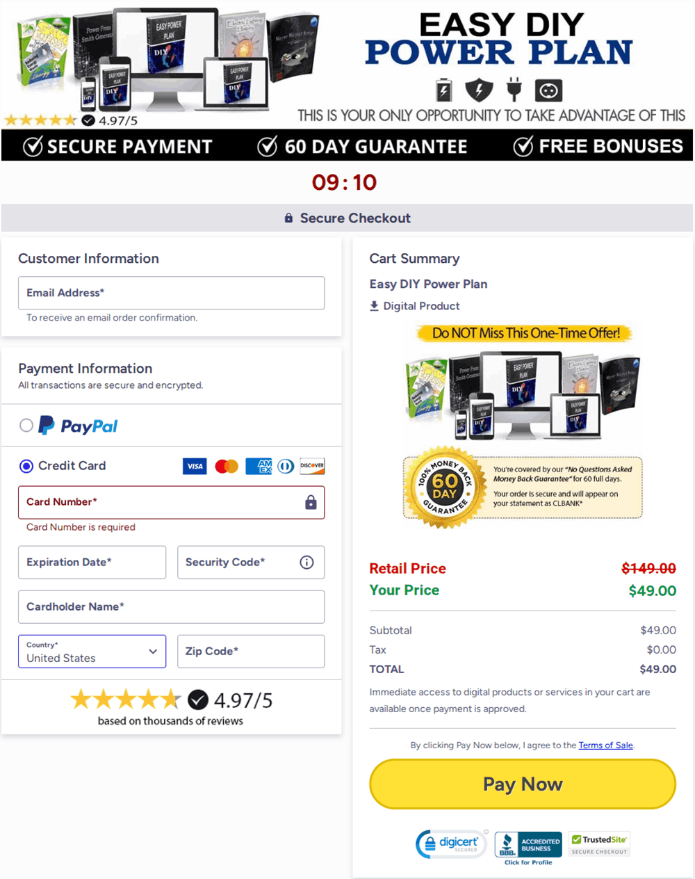 Easy DIY Power Plan Checkout